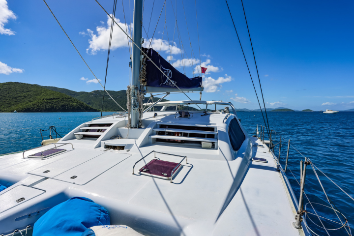 Top deck of Seas the Day Charters USVI S/Y Pisces