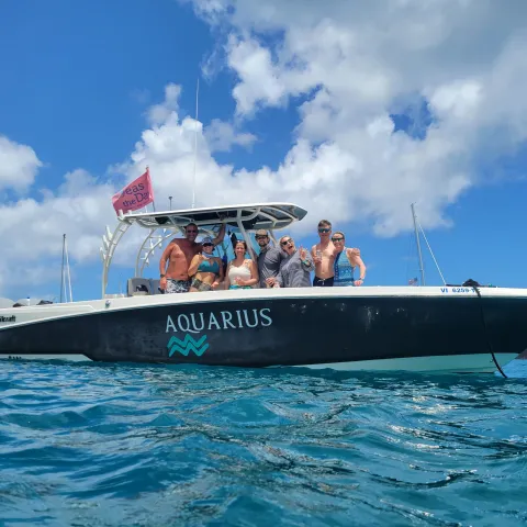 a small boat in a large body of water