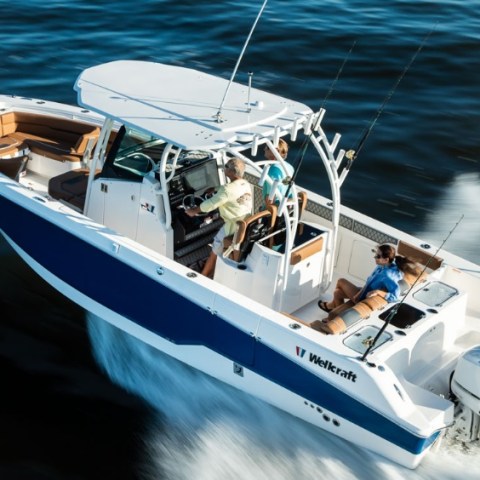 a small boat in a body of water