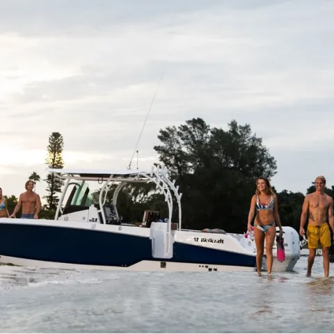 a group of people on a boat