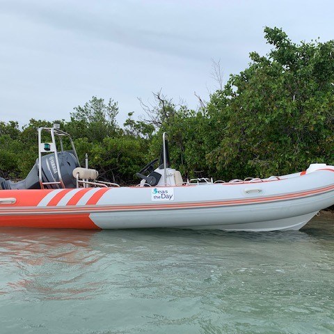 a small boat in a body of water