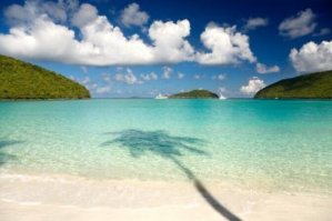 a sandy beach next to a body of water