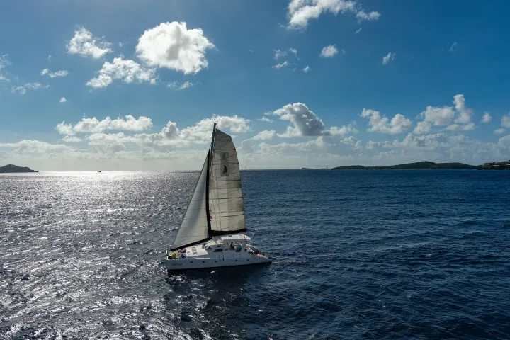 Seas the Day Charters USVI S/Y Leviathan sailing from St. Thomas