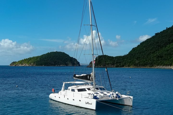 Seas the Day Charters USVI S/Y Leviathan moored on St. John