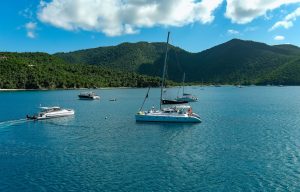 4 Seas the Day Charters USVI private catamarans and powerboats at Francis Bay, St. John, USVI